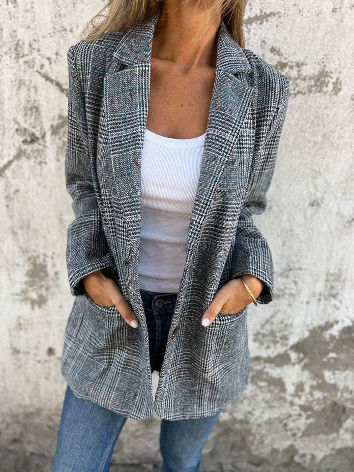 Venzora™ | Stijlvolle Dames Winter Geruite Blazer