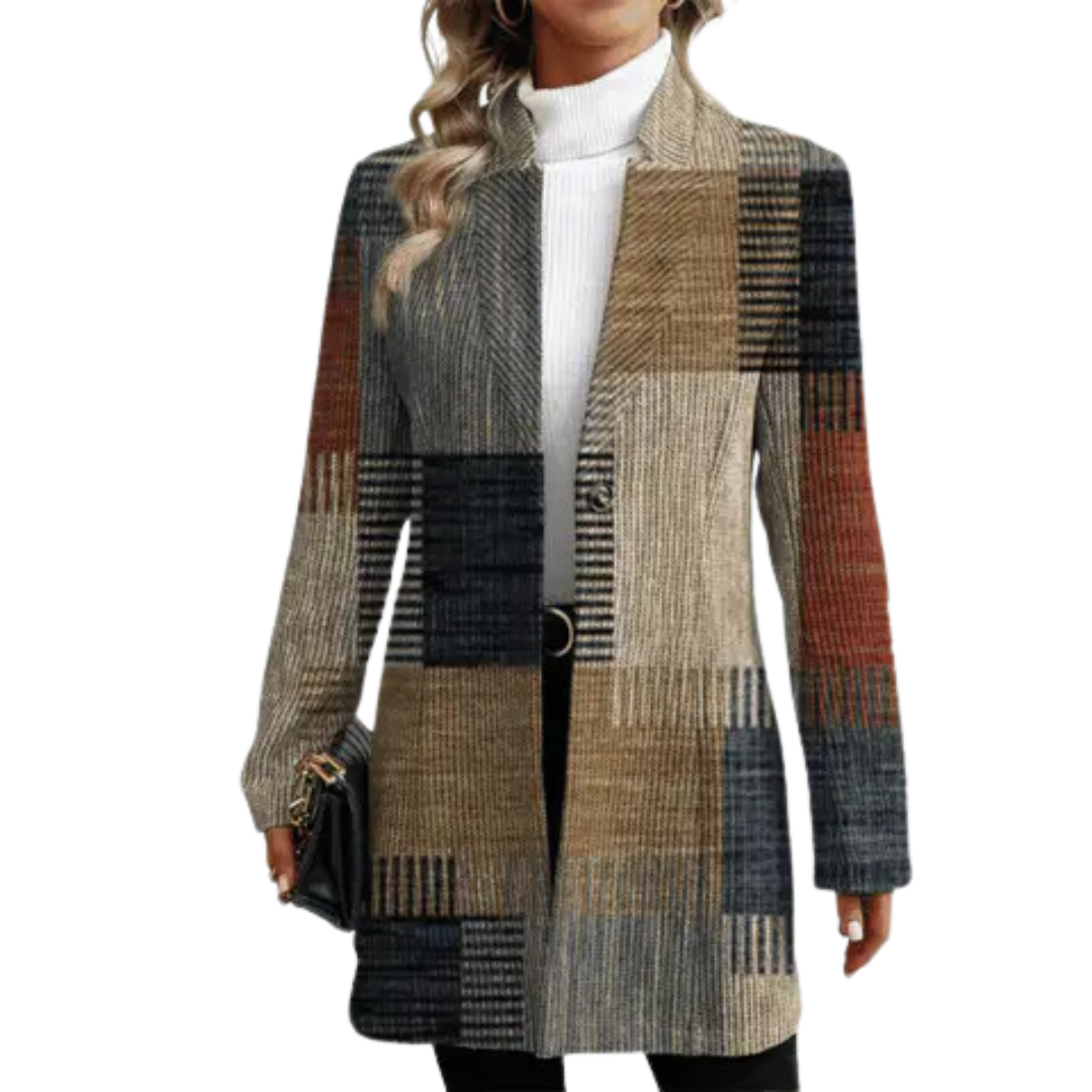 Venzora™ | Elegante Dames Blazerjas met Patroon