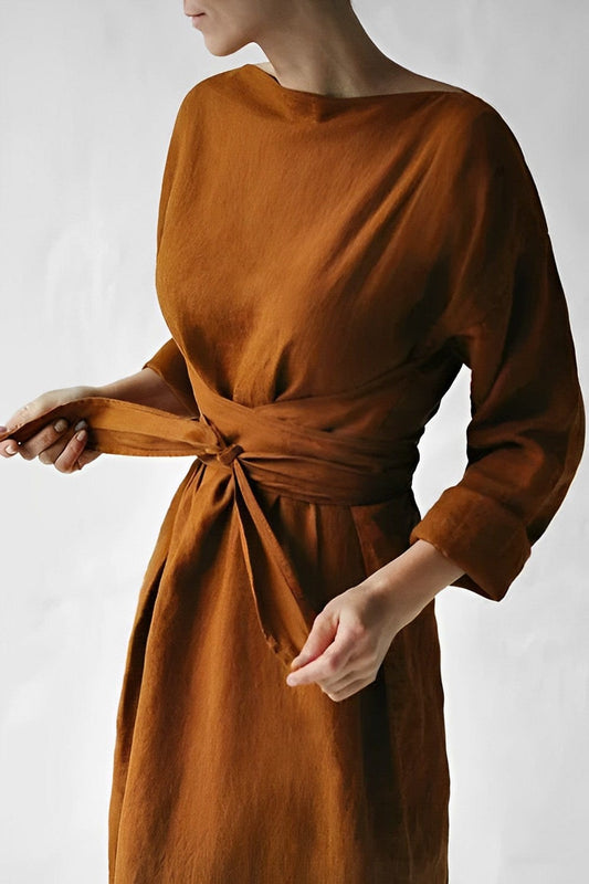 Chique Herfst vetersluiting Maxi Jurk voor Vrouwen